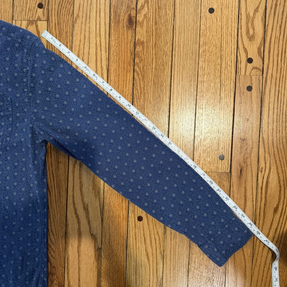 GAP Slim Fit Stretch Button Up Shirt Men’s Medium Blue Patterned Long Sleeve - Picture 6 of 9